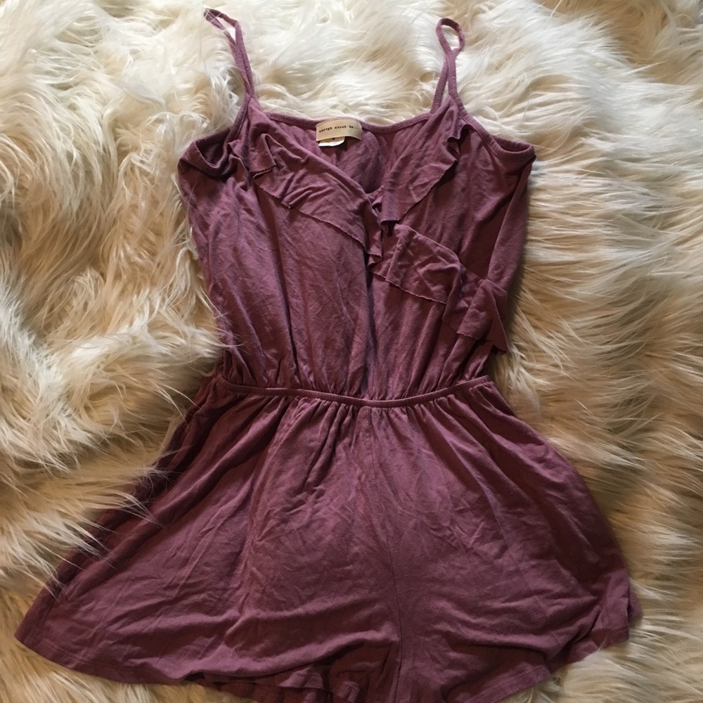 enough about me plum/orchid colored romper